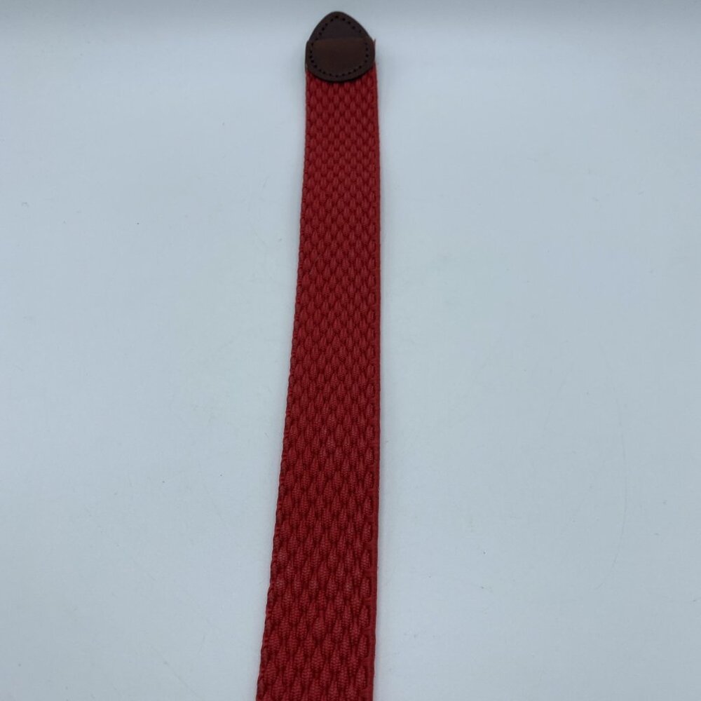 Red Woven Stretch Belt w/ Leather Tabs Men's Size 42 Made in USA - Picture 9 of 11
